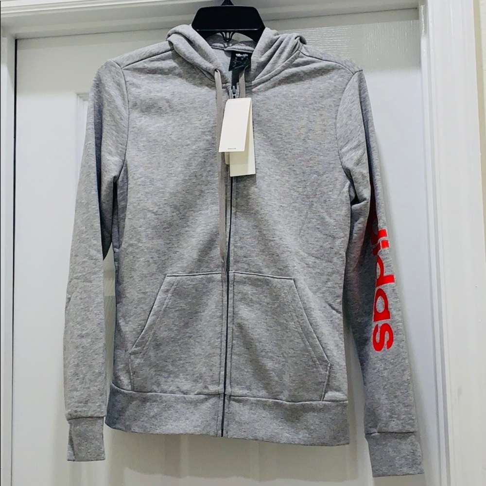 women’s adidas essentials linear full zip hoodie